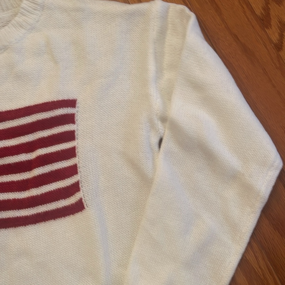 American Flag Sweater USA 250 Anniversary Patriotic Preppy Knit Pullover - Picture 9 of 16